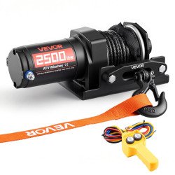 Električno vitlo 12 V za ATV, vuča 1134 kg, sintetičko uže 12 m, žični daljinski, IP55 Električno vitlo 12 V za ATV, vuča 1134 kg, sintetičko uže 12 m, žični daljinski, IP55