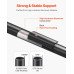Aluminijski balustri 81 cm, set od 101 komada, okrugla cijev Ø19 mm, crni, s kapicama i vijcima