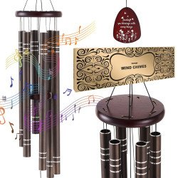 Zvona na vjetar za vrt i terasu, 6 aluminijskih cijevi, duljina 106,7 cm, dubok ton D Zvona na vjetar za vrt i terasu, 6 aluminijskih cijevi, duljina 106,7 cm, dubok ton D