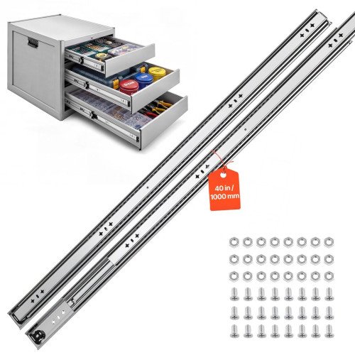 Teleskopske vodilice za teške ladice, 100 cm, nosivost 120,2 kg, 1 par Teleskopske vodilice za teške ladice, 100 cm, nosivost 120,2 kg, 1 par