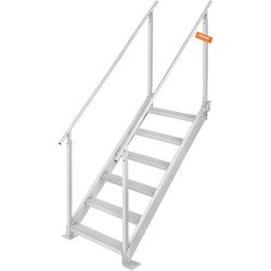 Ljestve za pristanište za 6 stuba, od aluminija, podesive visine