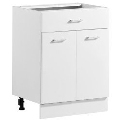 Donji kuhinjski element 60 cm s 2 vrata, ladicom i policom, bijeli, 600 × 475 × 815 mm