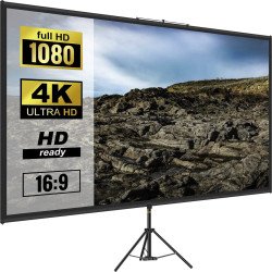Projekcijsko platno na tronošcu, 80″ (203,2 cm), 16:9, 4K, podesive visine Projekcijsko platno na tronošcu, 80″ (203,2 cm), 16:9, 4K, podesive visine