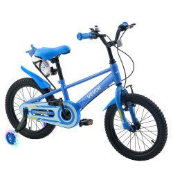 Dječji bicikl 16″ (40,6 cm) BMX stila s pomoćnim kotačima i držačem za piće, dob 4–7 godina, plavi Dječji bicikl 16″ (40,6 cm) BMX stila s pomoćnim kotačima i držačem za piće, dob 4–7 godina, plavi
