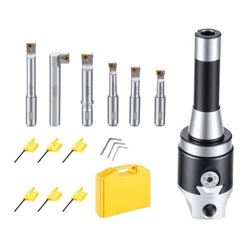 Glava za bušenje provrta R8 Ø 50,8 mm, set 8 dijelova, raspon provrta 11–114 mm, kutija Glava za bušenje provrta R8 Ø 50,8 mm, set 8 dijelova, raspon provrta 11–114 mm, kutija
