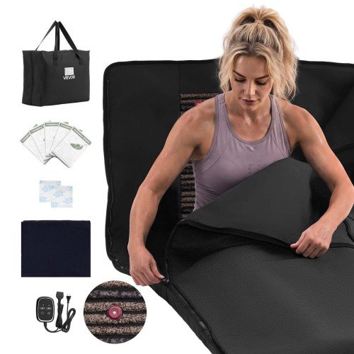 Infracrvena sauna-deka s mineralnim kamenjem, 185 × 90 cm, 650 W, od PU kože Infracrvena sauna-deka s mineralnim kamenjem, 185 × 90 cm, 650 W, od PU kože