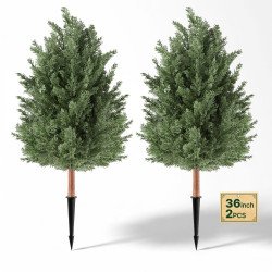 Umjetna ukrasna stabla (kedar), set od 2 komada, visina 91,4 cm, PE, sa šiljkom za tlo Umjetna ukrasna stabla (kedar), set od 2 komada, visina 91,4 cm, PE, sa šiljkom za tlo