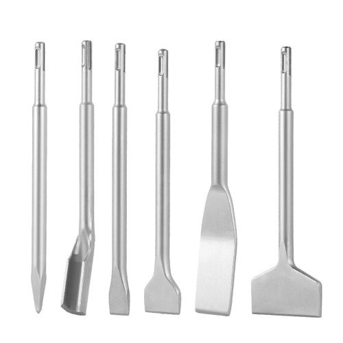 Set dlijeta SDS Plus za štemanje betona, cigle i pločica, šiljak, ravna i žljebna, 6 komada Set dlijeta SDS Plus za štemanje betona, cigle i pločica, šiljak, ravna i žljebna, 6 komada