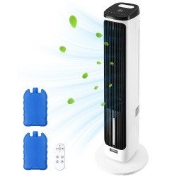 Stupni ventilator s hlađenjem vodom za spavaću sobu i ured, spremnik 4 L, 9 brzina, daljinski