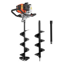 Benzinsko svrdlo za bušenje leda i rupa u zemlji, 43 cm³, dvotaktni motor, svrdlo 200 mm × 75 cm