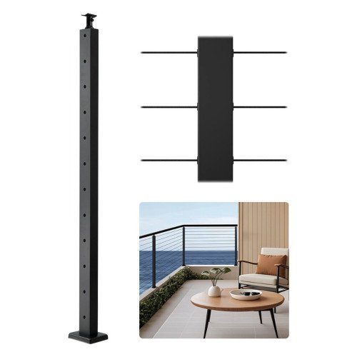 Stup za ogradu sa sajlama, visina 107 cm, 2,5 × 5 cm, unaprijed izbušen