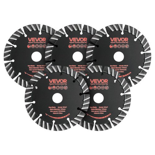 Dijamantne rezne ploče za utore u zidu, 133 mm, set 5 komada, provrt 20 mm, suho i mokro rezanje