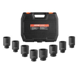 Set udarnih nasadnih ključeva za matice kotača, 8 dijelova, prihvat 12,7 mm (1/2″), duboki, 12-kutni