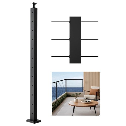 Stup za ogradu sa sajlama, visina 107 cm, 5 × 5 cm, unaprijed izbušen
