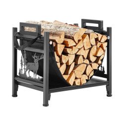 Stalak za drva za ogrjev za skladište, od drva, za unutarnju upotrebu, nosivost 18 kg Stalak za drva za ogrjev za skladište, od drva, za unutarnju upotrebu, nosivost 18 kg