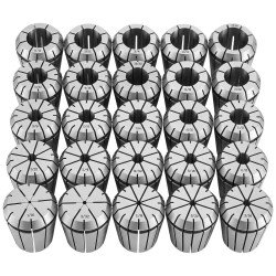 Komplet steznih čahura ER32, 25 komada, raspon 1,6–20,6 mm (1/16″–13/16″), TIR 0,02 mm, kutija