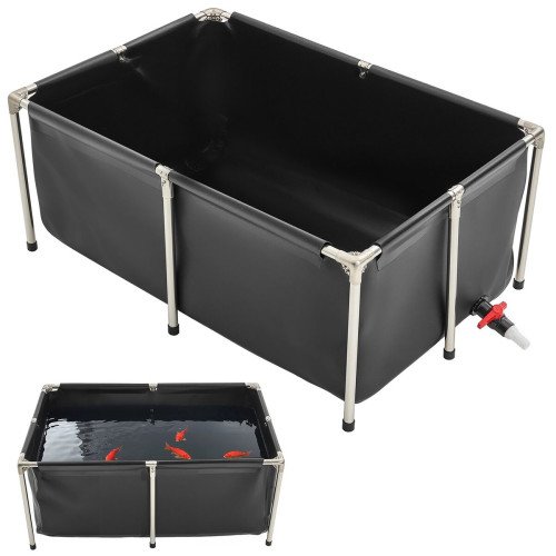 Platneni ribnjak za uzgoj riba na sklapanje, 480 L, 120 × 80 × 50 cm, s ispusnim ventilom Platneni ribnjak za uzgoj riba na sklapanje, 480 L, 120 × 80 × 50 cm, s ispusnim ventilom