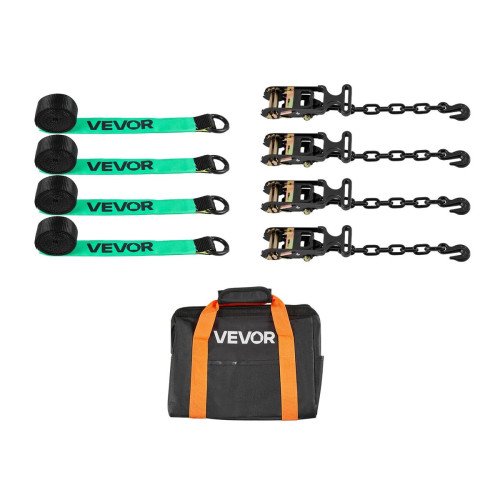 Set zateznih traka s račnom preko kotača za vezivanje vozila, nosivost 1512 kg, traka 3,05 m