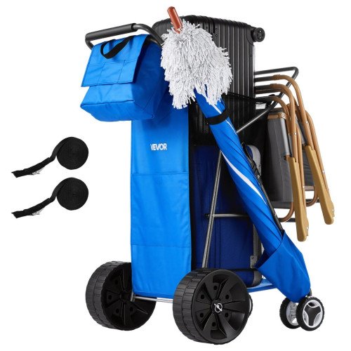 Kolica za plažu za vrt, nosivost 75 kg, kotači 25 cm, puni, termo torba, držač suncobrana Kolica za plažu za vrt, nosivost 75 kg, kotači 25 cm, puni, termo torba, držač suncobrana