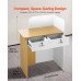 Recepcijski pult 80 cm s 2 ladice i LED rasvjetom, 80 × 45 × 100 cm, bijelo-drvena izvedba Recepcijski pult 80 cm s 2 ladice i LED rasvjetom, 80 × 45 × 100 cm, bijelo-drvena izvedba