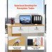 Recepcijski pult 80 cm s 2 ladice i LED rasvjetom, 80 × 45 × 100 cm, bijelo-drvena izvedba Recepcijski pult 80 cm s 2 ladice i LED rasvjetom, 80 × 45 × 100 cm, bijelo-drvena izvedba