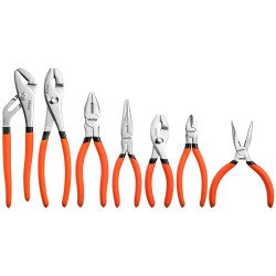 Set od 7 kliješta, 11,4–20 cm, čeljusti od kovanog čelika 45#, neklizajuće ručke