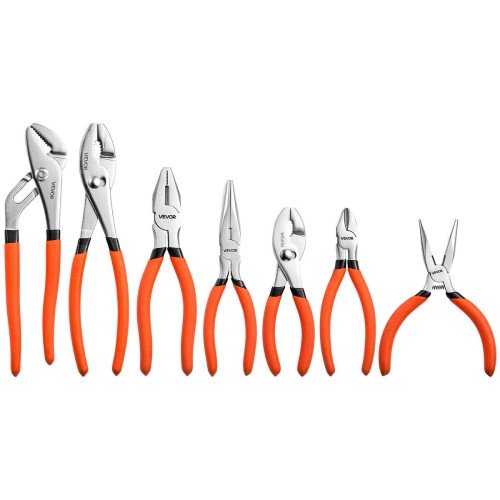 Set od 7 kliješta, 11,4–20 cm, čeljusti od kovanog čelika 45#, neklizajuće ručke