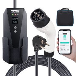 Punjač za električno vozilo, 3,7 kW, 2 A, s LCD zaslonom, prijenosni