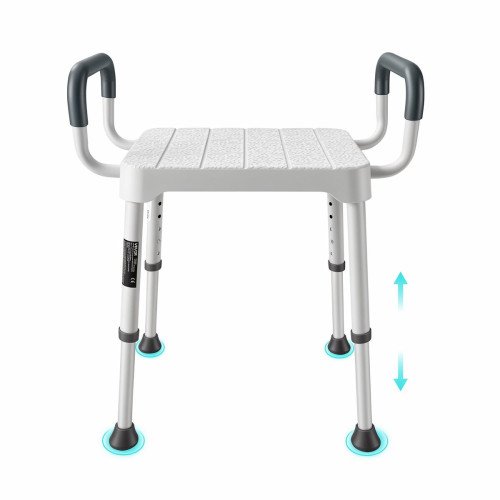Stolica za tuširanje s rukohvatima, podesiva visina 40–54 cm, nosivost 181 kg Stolica za tuširanje s rukohvatima, podesiva visina 40–54 cm, nosivost 181 kg