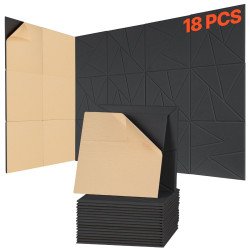 Akustički zidni paneli za upijanje zvuka i smanjenje odjeka, 18 komada u pakiranju, 30 × 30 cm (1) Akustički zidni paneli za upijanje zvuka i smanjenje odjeka, 18 komada u pakiranju, 30 × 30 cm (1)