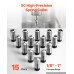 Komplet steznih čahura 5C, 15 komada, raspon 3,2–25,4 mm (1/8″–1″), TIR 0,02 mm, kutija