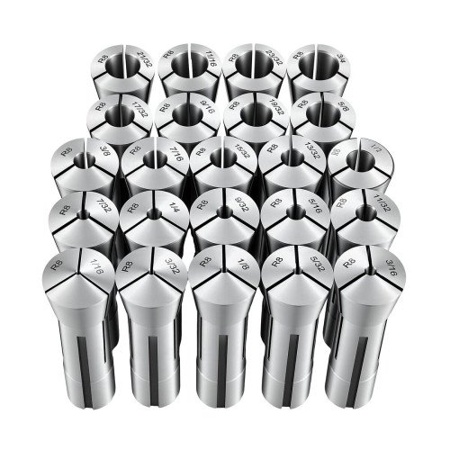 Komplet steznih čahura R8, 23 komada, raspon 1,6–19,1 mm (1/16″–3/4″), TIR 0,02 mm, kutija