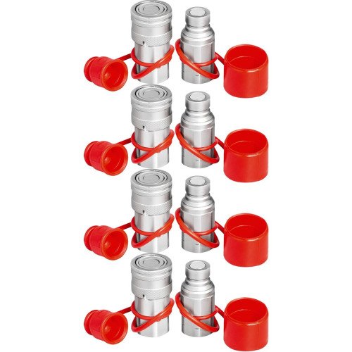 Hidraulične brze spojke s ravnim čelom za radne strojeve, 1/2″ NPT, 276 bar, 4 para Hidraulične brze spojke s ravnim čelom za radne strojeve, 1/2″ NPT, 276 bar, 4 para