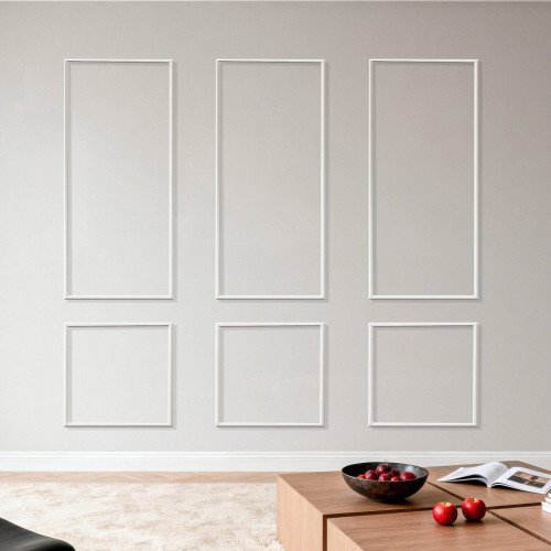 Zidne letvice za ukrasne okvire na zidu, 3 kompleta okvira 61 × 137 i 61 × 61 cm, polistiren Zidne letvice za ukrasne okvire na zidu, 3 kompleta okvira 61 × 137 i 61 × 61 cm, polistiren
