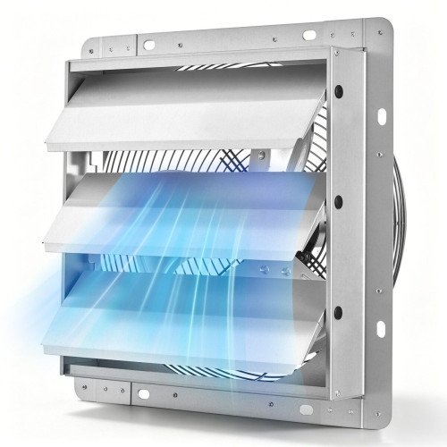 Zidni odsisni ventilator sa žaluzinom, AC motor 230 V, promjer 31,2 cm, 2124 m³/h Zidni odsisni ventilator sa žaluzinom, AC motor 230 V, promjer 31,2 cm, 2124 m³/h