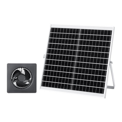 Solarni ventilator s baterijom za staklenik i kokošinjac, panel 20 W, 220 CFM (oko 374 m³/h) Solarni ventilator s baterijom za staklenik i kokošinjac, panel 20 W, 220 CFM (oko 374 m³/h)