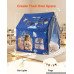 Dječji šator za igru s PVC okvirom, podloga, lampice i zastavica, 120 × 105 × 127 cm, plavi Dječji šator za igru s PVC okvirom, podloga, lampice i zastavica, 120 × 105 × 127 cm, plavi