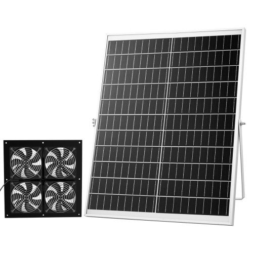 Solarni ventilator za staklenik, kokošinjac i šator za uzgoj, 4 ventilatora, 748 m³/h, panel 25 W Solarni ventilator za staklenik, kokošinjac i šator za uzgoj, 4 ventilatora, 748 m³/h, panel 25 W