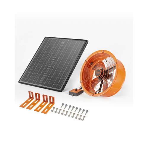 Solarni zabatni odsisni ventilator s termostatom i zaštitnom mrežom, promjer 35,6 cm, 2209 m³/h
