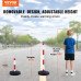Set od 6 podesivih prometnih stupića s punjivim postoljem i lancem od 2 m, crveno-bijeli Set od 6 podesivih prometnih stupića s punjivim postoljem i lancem od 2 m, crveno-bijeli