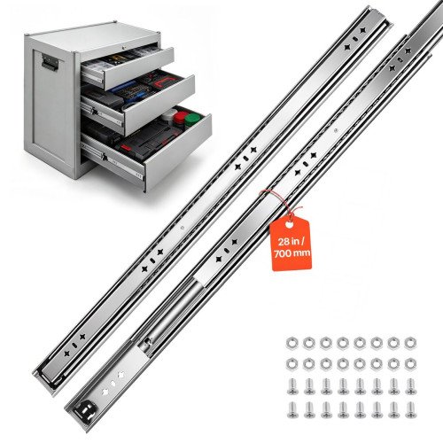Teleskopske vodilice za teške ladice, 70 cm, nosivost 120,2 kg, 1 par Teleskopske vodilice za teške ladice, 70 cm, nosivost 120,2 kg, 1 par