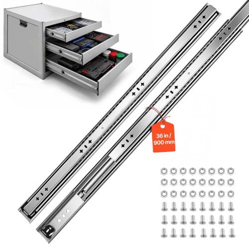 Teleskopske vodilice za teške ladice, 90 cm, nosivost 120,2 kg, 1 par Teleskopske vodilice za teške ladice, 90 cm, nosivost 120,2 kg, 1 par