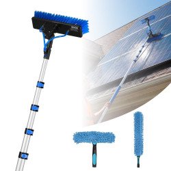 Teleskopska šipka za pranje solarnih panela i prozora vodom, do 7,365 m, s četkom Teleskopska šipka za pranje solarnih panela i prozora vodom, do 7,365 m, s četkom