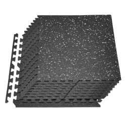 Sportski pod za fitness dvorane puzzle dimenzija 61x61x1 cm, 12 komada, bijele točkice Sportski pod za fitness dvorane puzzle dimenzija 61x61x1 cm, 12 komada, bijele točkice