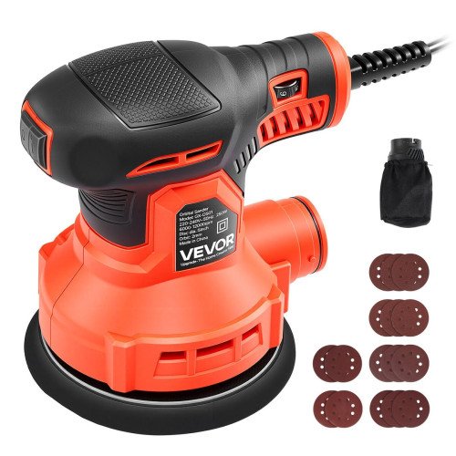 Ekscentrična brusilica za drvo 250 W, ploča 127 mm, 6000–12000 o/min, s vrećicom za prašinu