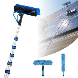 Teleskopska šipka za pranje solarnih panela i prozora vodom, do 10 m, s četkom Teleskopska šipka za pranje solarnih panela i prozora vodom, do 10 m, s četkom