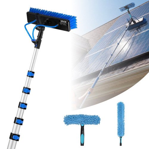 Teleskopska šipka za pranje solarnih panela i prozora vodom, do 10 m, s četkom
