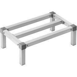 Aluminijski podest za držanje hrane i robe iznad poda, 61 × 36 cm, visina 20 cm, nosivost 454 kg