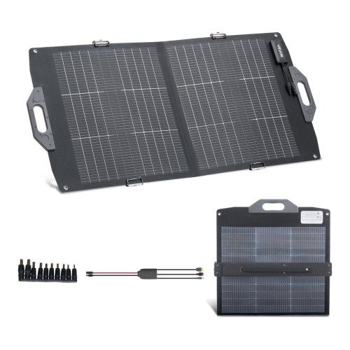 Sklopivi bifacijalni solarni panel 100 W za prijenosne elektrane i kampiranje, USB, Type-C, MC4 Sklopivi bifacijalni solarni panel 100 W za prijenosne elektrane i kampiranje, USB, Type-C, MC4