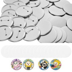 Potrošni materijal za bedževe, od metala, 100 komada, 75 mm, s iglom Potrošni materijal za bedževe, od metala, 100 komada, 75 mm, s iglom